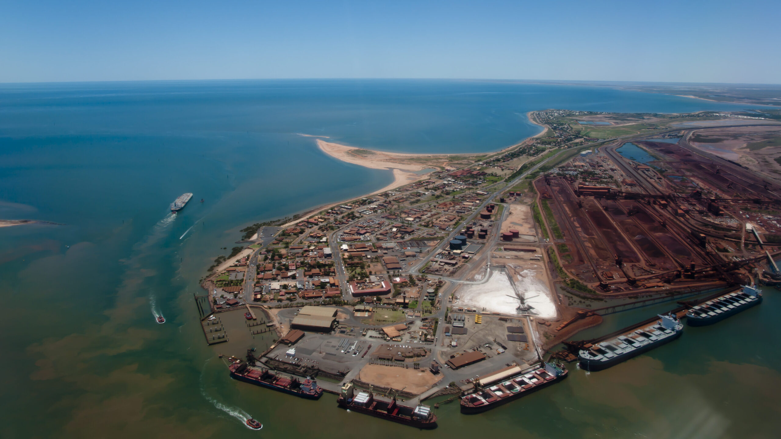 Port headland stockyard, train unloaders, stackers & reclaimers and berths with shiploaders