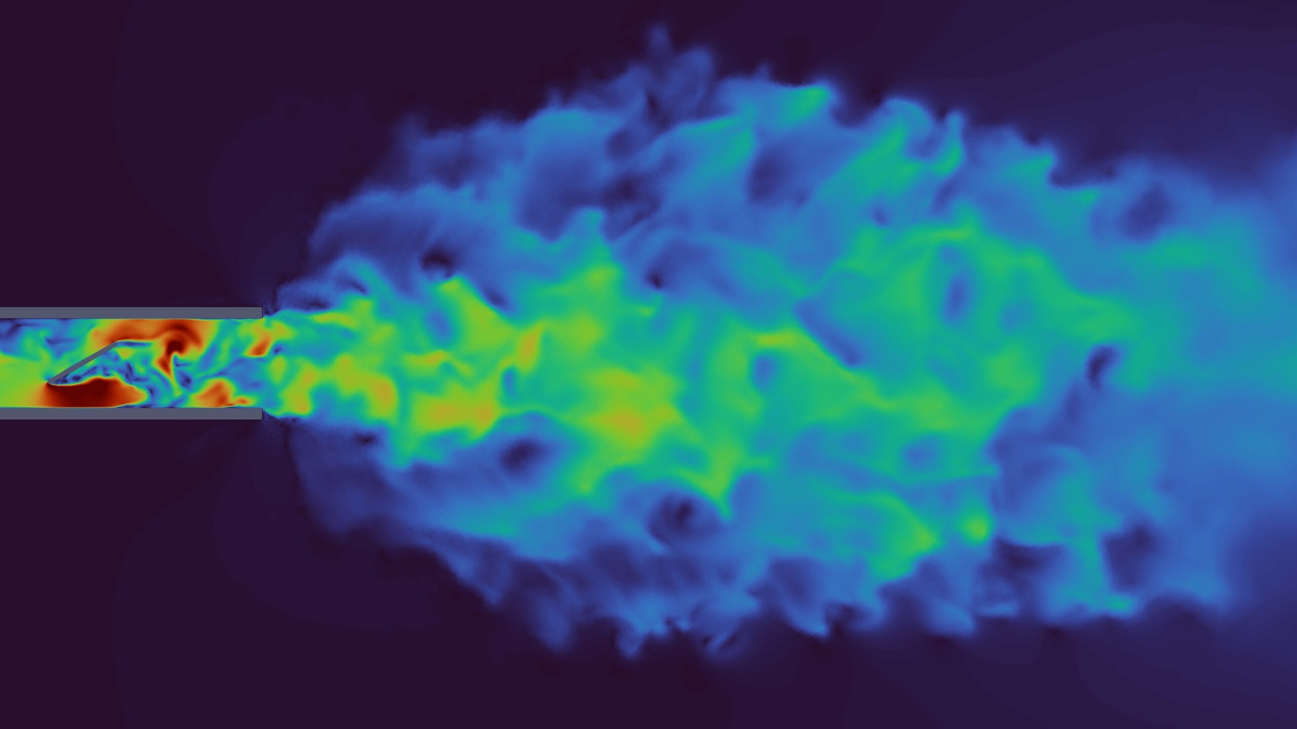 Simulation Solutions using CFD model visualisation of a turbulent Jet